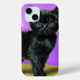 Coque Pour iPhone 15 Van Gogh Style Cat