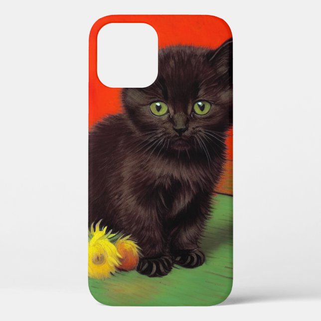 Coques Case-Mate iPhone Van Gogh Style Chat noir (Verso)