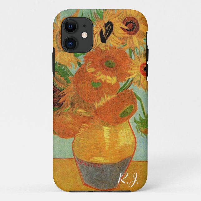 Coques Case-Mate iPhone Vase de vie avec douze tournesols, van Gogh (Dos)