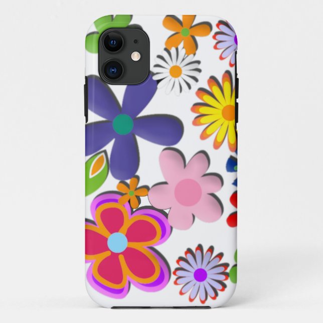 Coques Case-Mate iPhone Vecteur floral rétroélectrique (Dos)