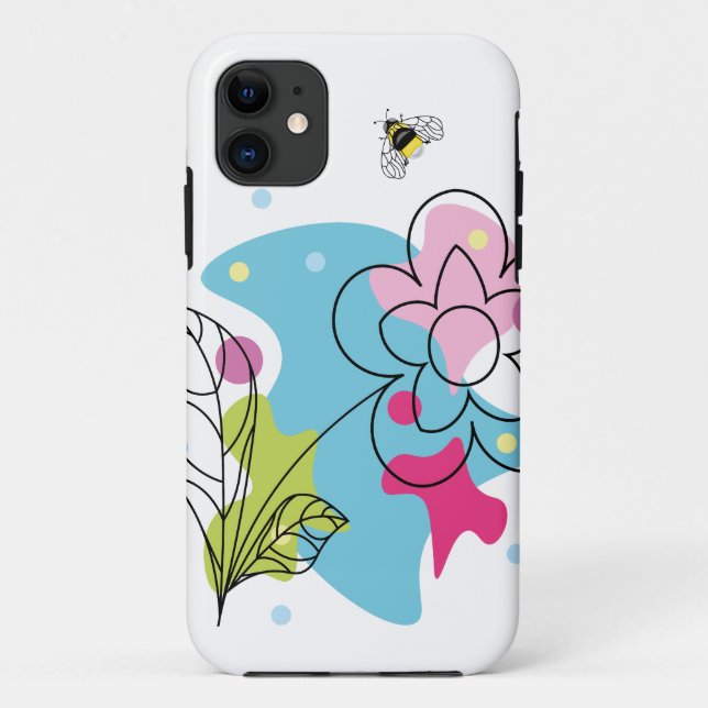 Coques Case-Mate iPhone Vecteur vectoriel tendance motif d'une fleur d'été (Dos)