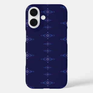 Coques iPhone 16 Vector boho motif mélange ciel bleu inspiré Ikat