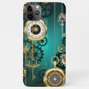 Case-Mate iPhone Case Veille bijoux Steampunk sur un Arrière - plan vert