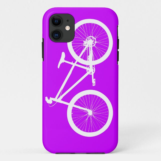 Coques Case-Mate iPhone Vélo blanc sur le pourpre (Dos)