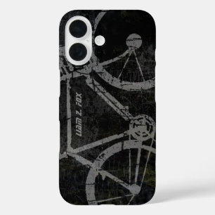Coques iPhone 16 vélo gris sur noir