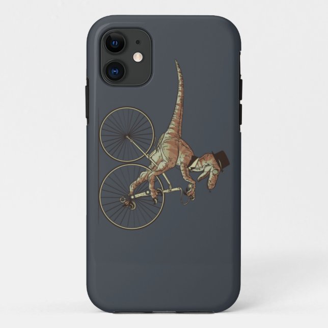 Coques Case-Mate iPhone Velociraptor de monsieur montant un Unicicyle (Dos)