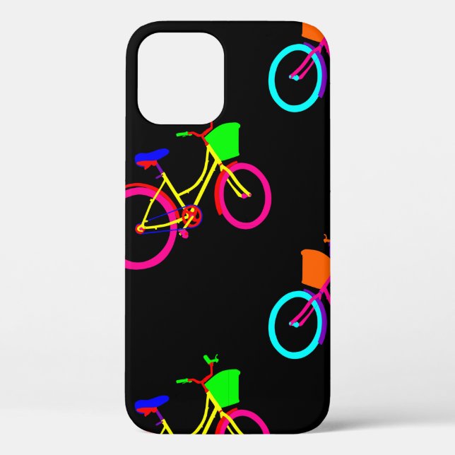 Coques Case-Mate iPhone vélos arc-en-ciel noir vélos colorés (Verso)