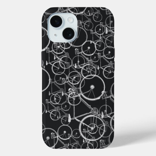 Coques Case-Mate iPhone Vélos motif en noir et blanc (Verso)