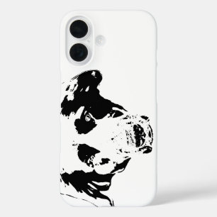 Coques iPhone 16 Velours Noir, Yeux Lumineux