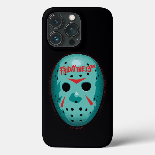 Coques Case-Mate iPhone Vendredi 13 | Graphique de masque de hockey bleu (Verso)
