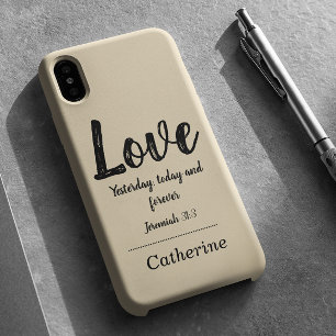 Coques iPhone 16 Verbe de la Bible Beige