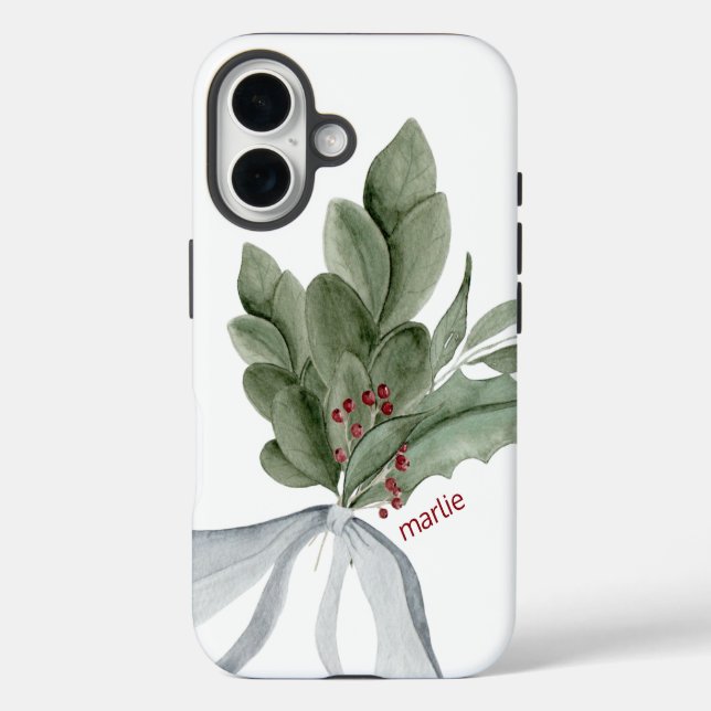 Coques Case-Mate iPhone Verdure Botanique Avec Berries Personnalisé (Verso)