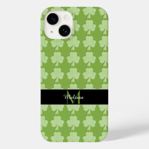 Coque Pour iPhone 14 Verdure Pois  Patrick's Day Monogramme