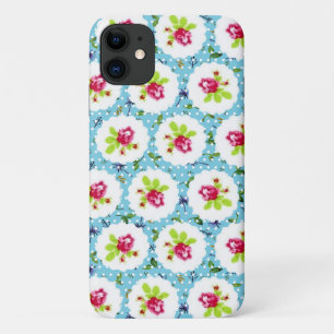 Case-Mate iPhone Case Verdure Pois Vintage Rose rouge