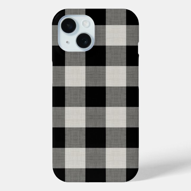 Coques Case-Mate iPhone Vérification du buffle noir rustique (Verso)