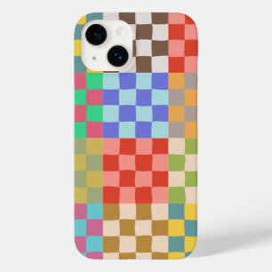 Coque Pour iPhone 14 Vérifier le tableau de bord coloré À damiers Motif