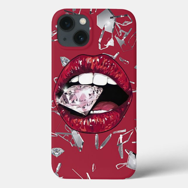 Coques Case-Mate iPhone Verre et diamants brisés en rouge (Verso)