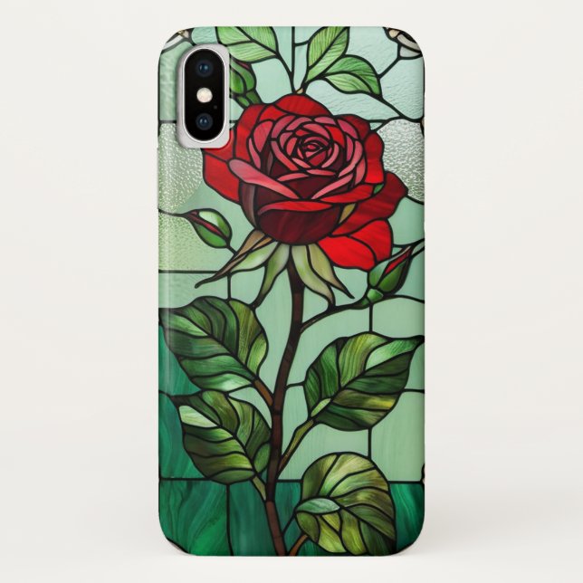 Coques Case-Mate iPhone Verre rouge de rose coloré (Dos)
