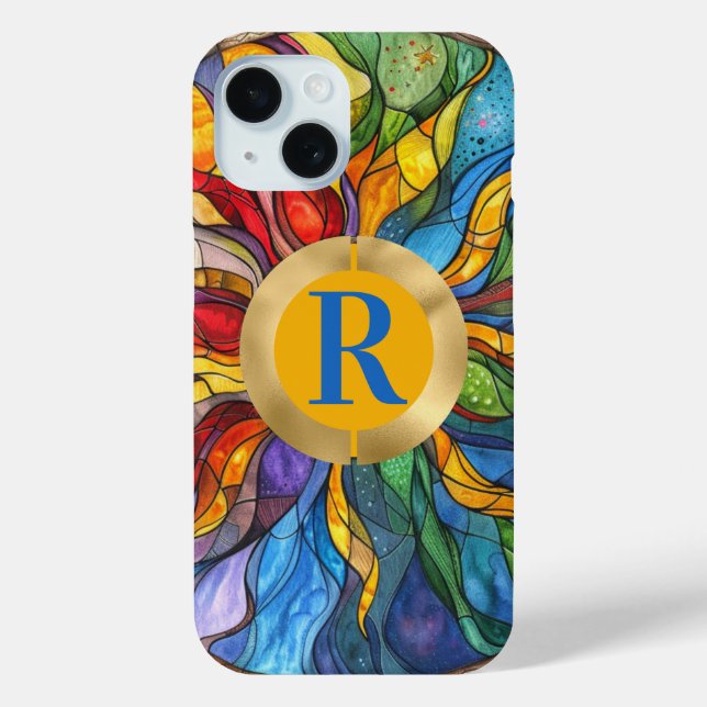 Coques Case-Mate iPhone Verre solaire céleste Monogramme (Verso)