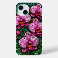 Verre Tissé Avec Orchidées Roses