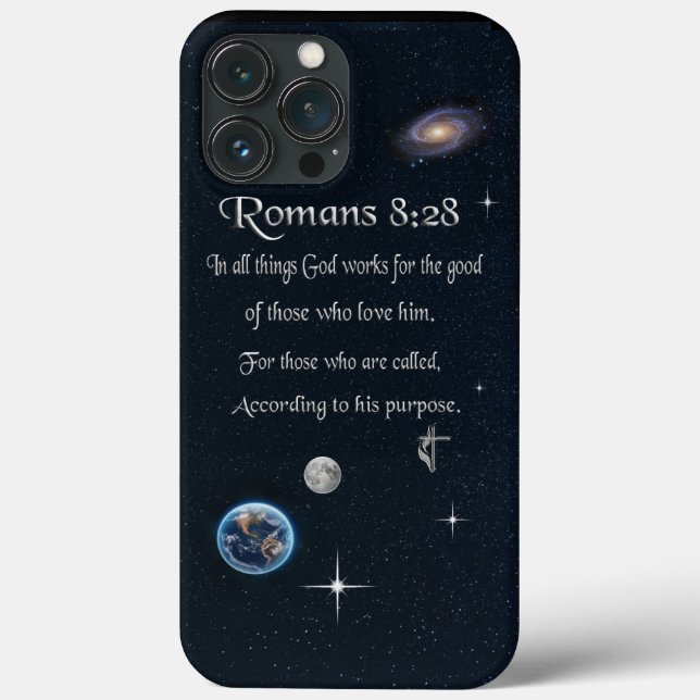 Coques Case-Mate iPhone verset biblique chrétien Romains 8:28 (Verso)