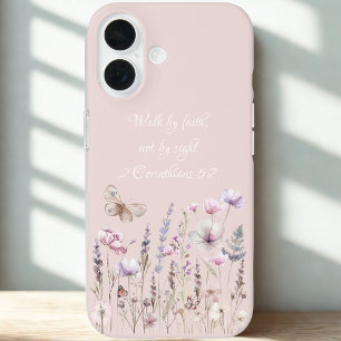 Coques iPhone 16 Verset biblique floral