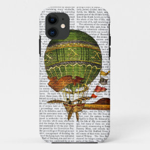 Coque iPhone 11 Vert ballon à air chaud