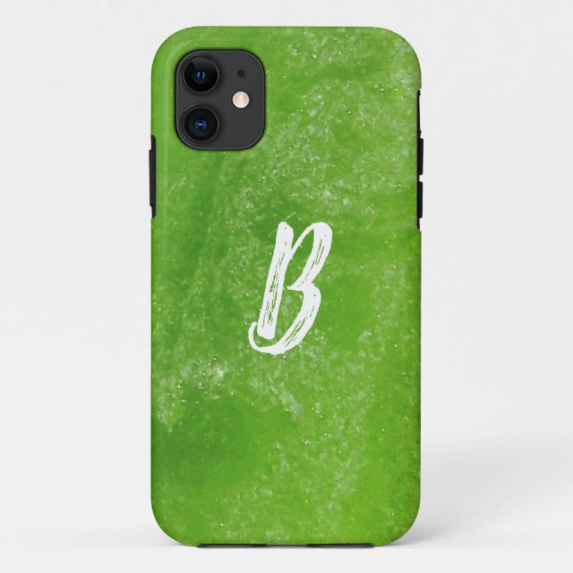 Coques Case-Mate iPhone Vert Beach Verre de mer Monogramme Minimal Simple (Dos)