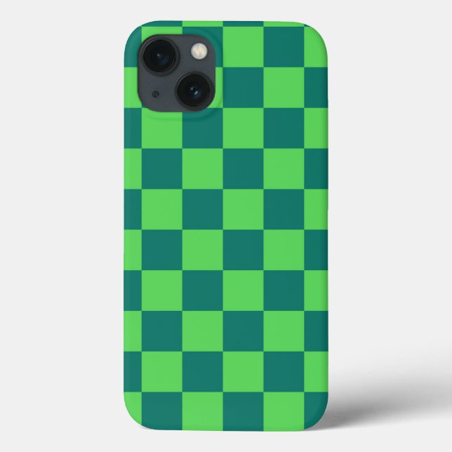 Coques Case-Mate iPhone Vert bleu À damiers En vichy Motif (Verso)