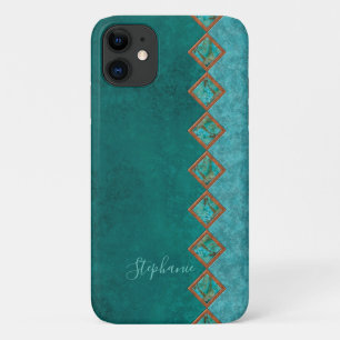 Case-Mate iPhone Case Vert bleu bleu incrusté de grès gris turquoise