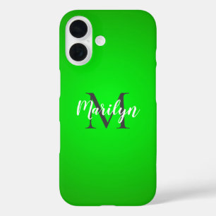 Coques iPhone 16 Vert citron vert, ton nom et ton nom