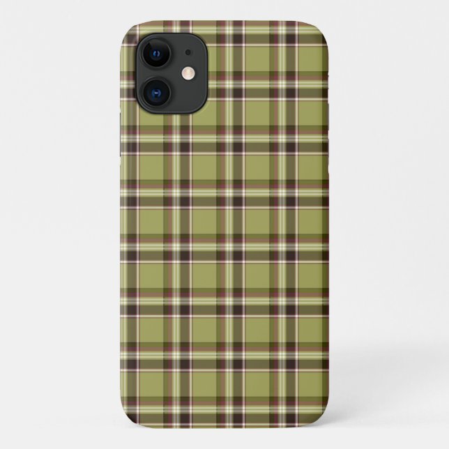 Coques Case-Mate iPhone Vert clair et plaid violet (Dos)