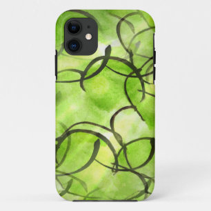 Coque Case-Mate Pour iPhone vert d'arrière - plan de peinture de main