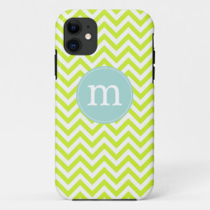 Coque Case-Mate Pour iPhone Vert de chaux moderne Chevron personnalisé