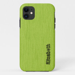 Case-Mate iPhone Case Vert de plaine avec le monogramme en bois de grain