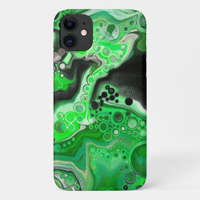 Coques Case-Mate iPhone Vert et noir Digital Fluid Art pour la peinture (Dos)