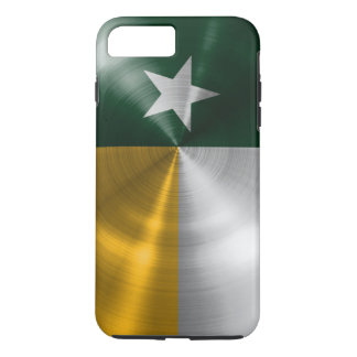 Coque Case-Mate Pour iPhone Vert et radial de drapeau du Texas d'or balayé