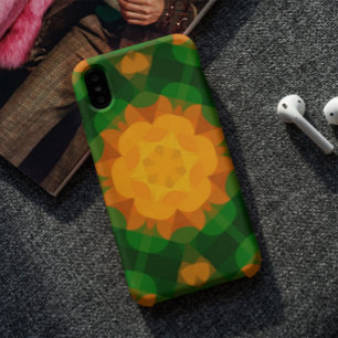 Case-Mate iPhone Case Vert fleur Mandala rétro et orange