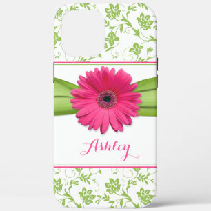 Coque iPhone 12 Pro Max Vert Floral Damask rose Gerber Daisy iPhone 5