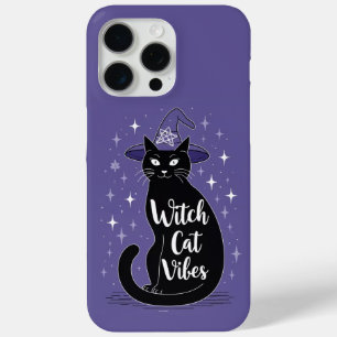 Coque iPhone 15 Pro Max Vibes de chat sorcier violet