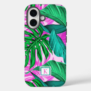 Coques iPhone 16 Vibes de l'île tropicale Monogramme Téléphone