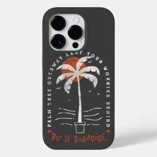 Coque Pour iPhone 14 Pro Vibes de plage Tropical Palm Tree Summer Sun Retro