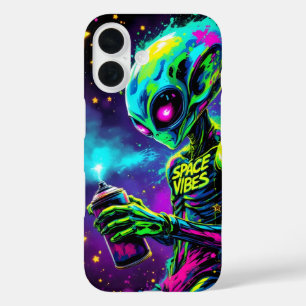 Coques iPhone 16 Vibes spatiales Alien Neon