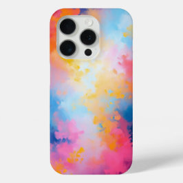 Coque iPhone 15 Pro Vibrant Abstrait - Rose gras