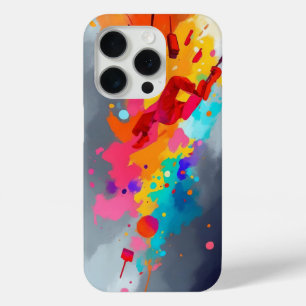 Coque iPhone 15 Pro Vibrant Art Abstrait Gras Coloré