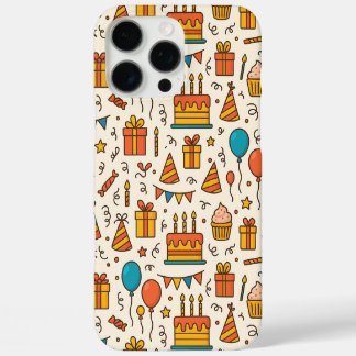 Coques iPhone 16 Pro Max Vibrant Birthday Party Seamless Pattern