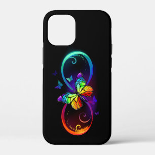 Case-Mate iPhone Case Vibrant infinity with rainbow butterfly on black