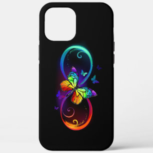 Case-Mate iPhone Case Vibrant infinity with rainbow butterfly on black