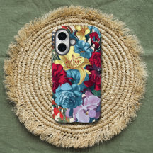 Vibrant jardin monogramme coloré fleurs vintages