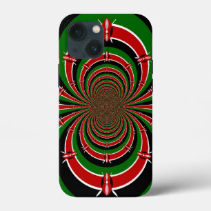 Etui iPhone 13 Mini Vibrant Kenya Vision : Drapeau kényan en miroir